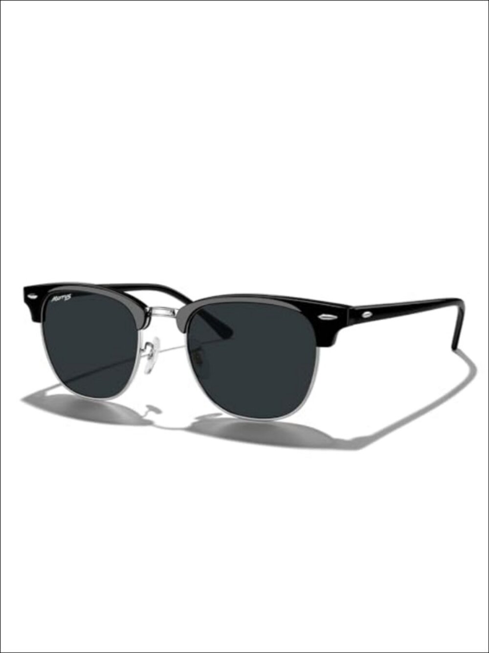 Square Semi-Rimmed Polarized UV400 Sunglasses Metal Frame Adjustable Nose Pads